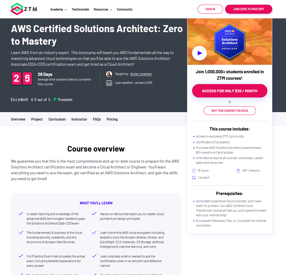 learn to become an asws solutions architect