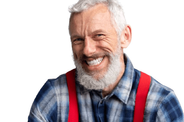 Mature tradesman smiling at the camera