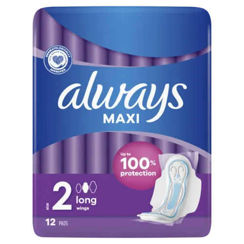 Always Maxi Long (Size 2) Sanitary Pads With Wings