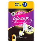 Always Platinum Secure Night Extra (Size 5) Sanitary Pads With Wings