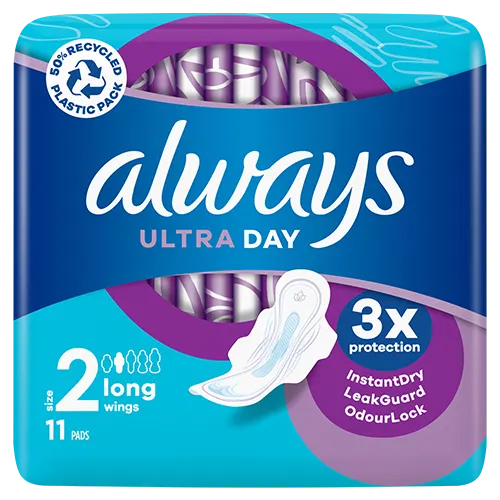 Always Ultra Day Long (Size 2) Sanitary Pads With Wings 11ct