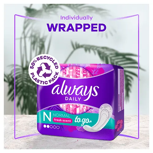 Always Daily Normal To Go Fresh Pantyliners packshot