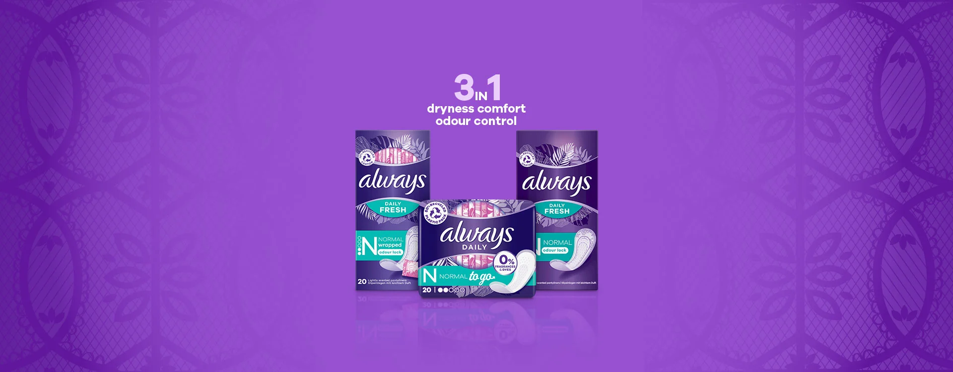 Always Dailies Organic Cotton Protection Normal Panty Liners