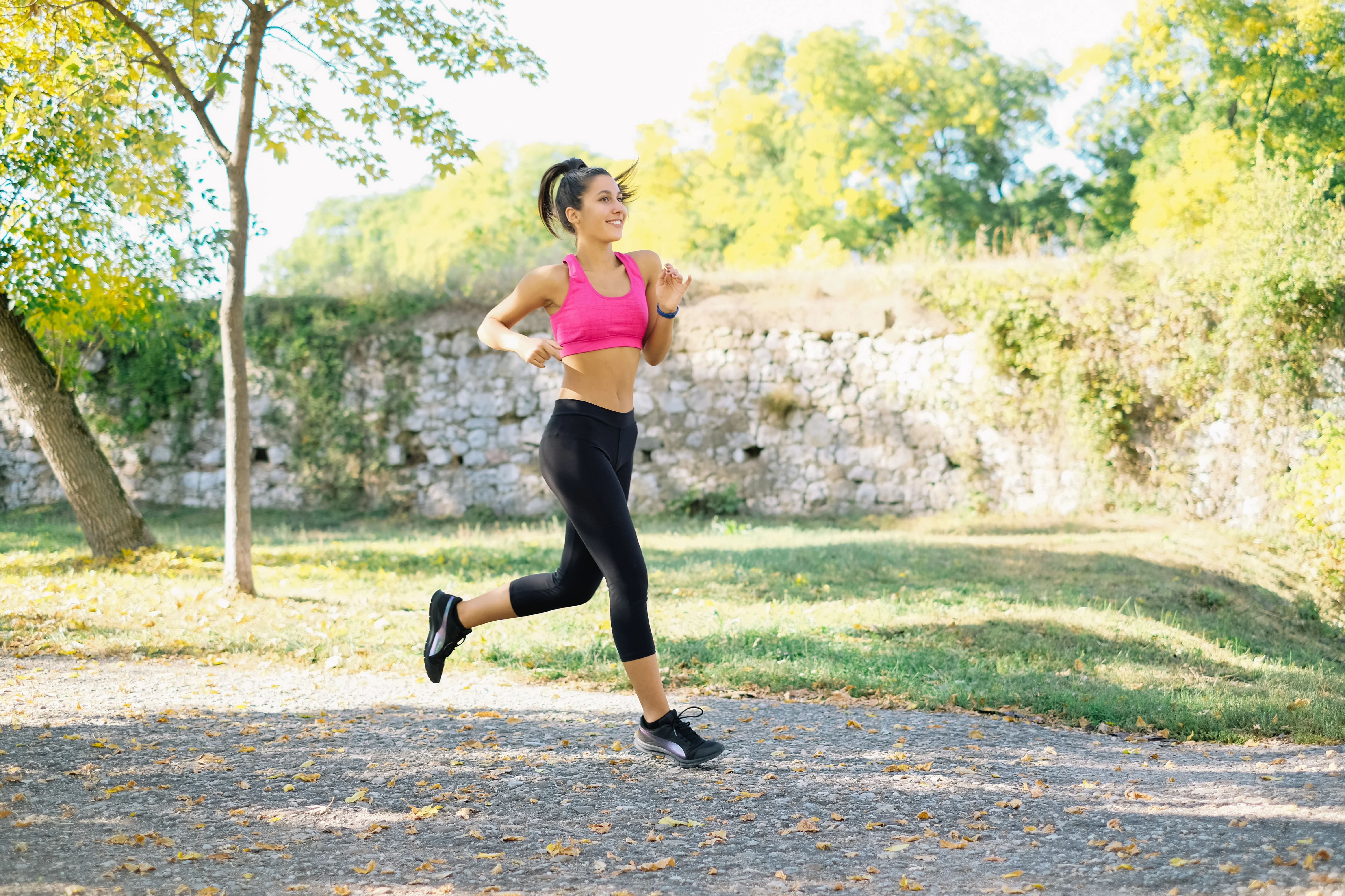 Woman running in nature