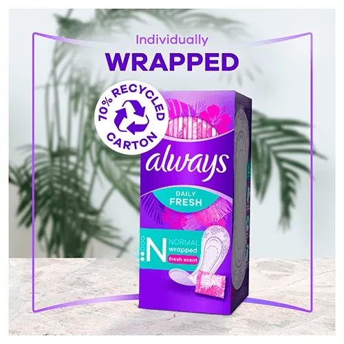 Always Daily Fresh Singles To Go Pantyliners packshot