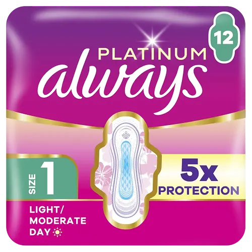 Always Platinum Normal (size 1) pads with wings 