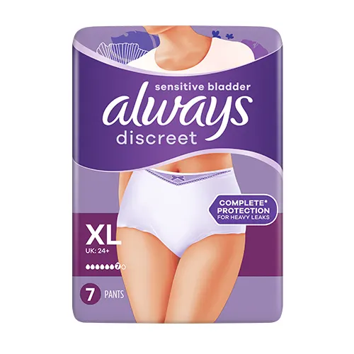 Always Discreet Plus XL incontinence pants packaging