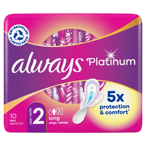 Always Platinum Night (Size 3) Sanitary Pads With Wings