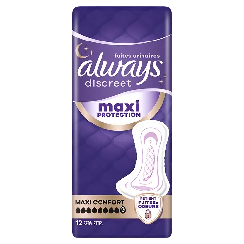 Always Discreet Boutique Black Low-Rise Large incontinence pants packaging