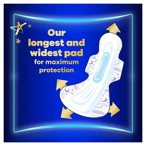 Always Ultra Pads Ultimate Night (Size 6) with wings are the longest and widest pads of our range, offering maximum protection