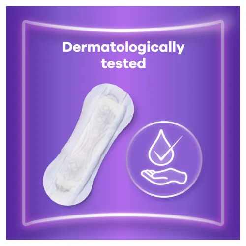 Pad and illustrated drop above hand signifying it has been dermatologically tested.
