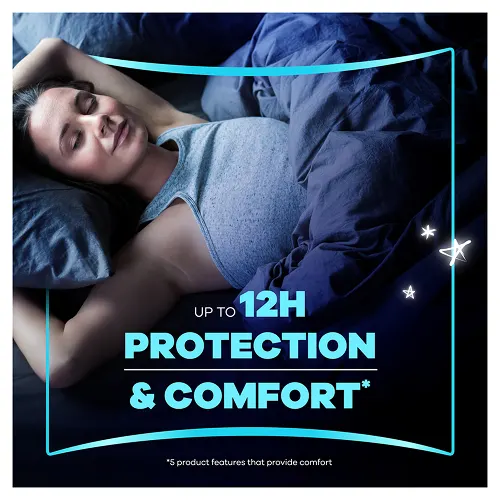 Sleeping woman with text "5x protection, now even softer vs previous product".
