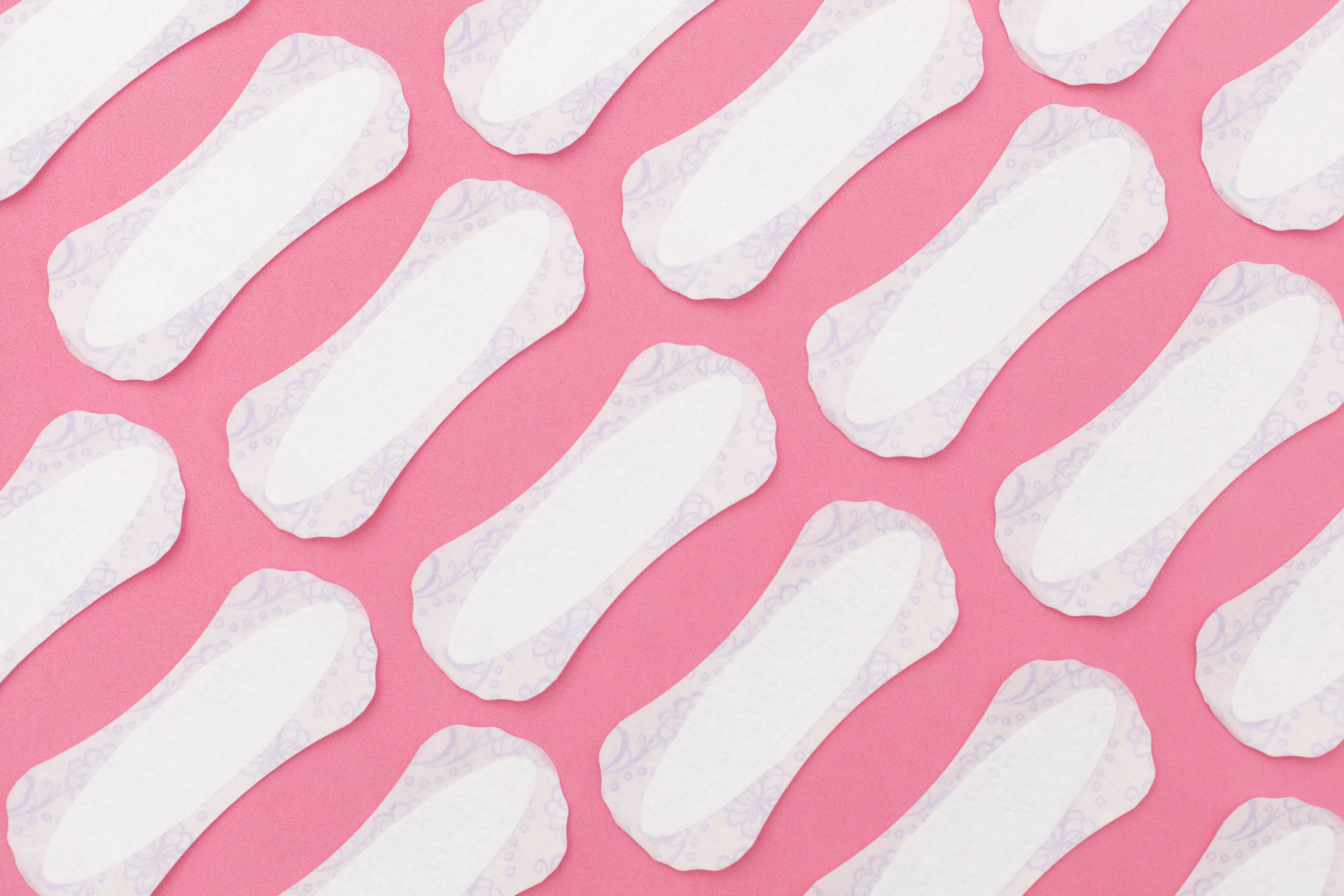 Pantyliners on a pink background