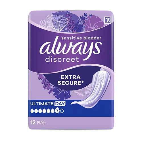 Always Discreet Incontinence Pads Plus Ultimate Day 12 ct