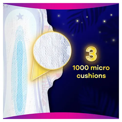 1000 micro-cushions for added comfort and absorbency in Always Platinum sanitary pads