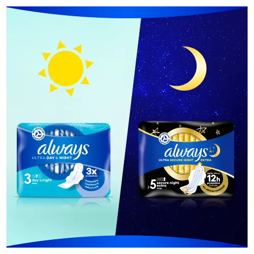 Always Ultra Night (Size 3) Sanitary Pads With Wings