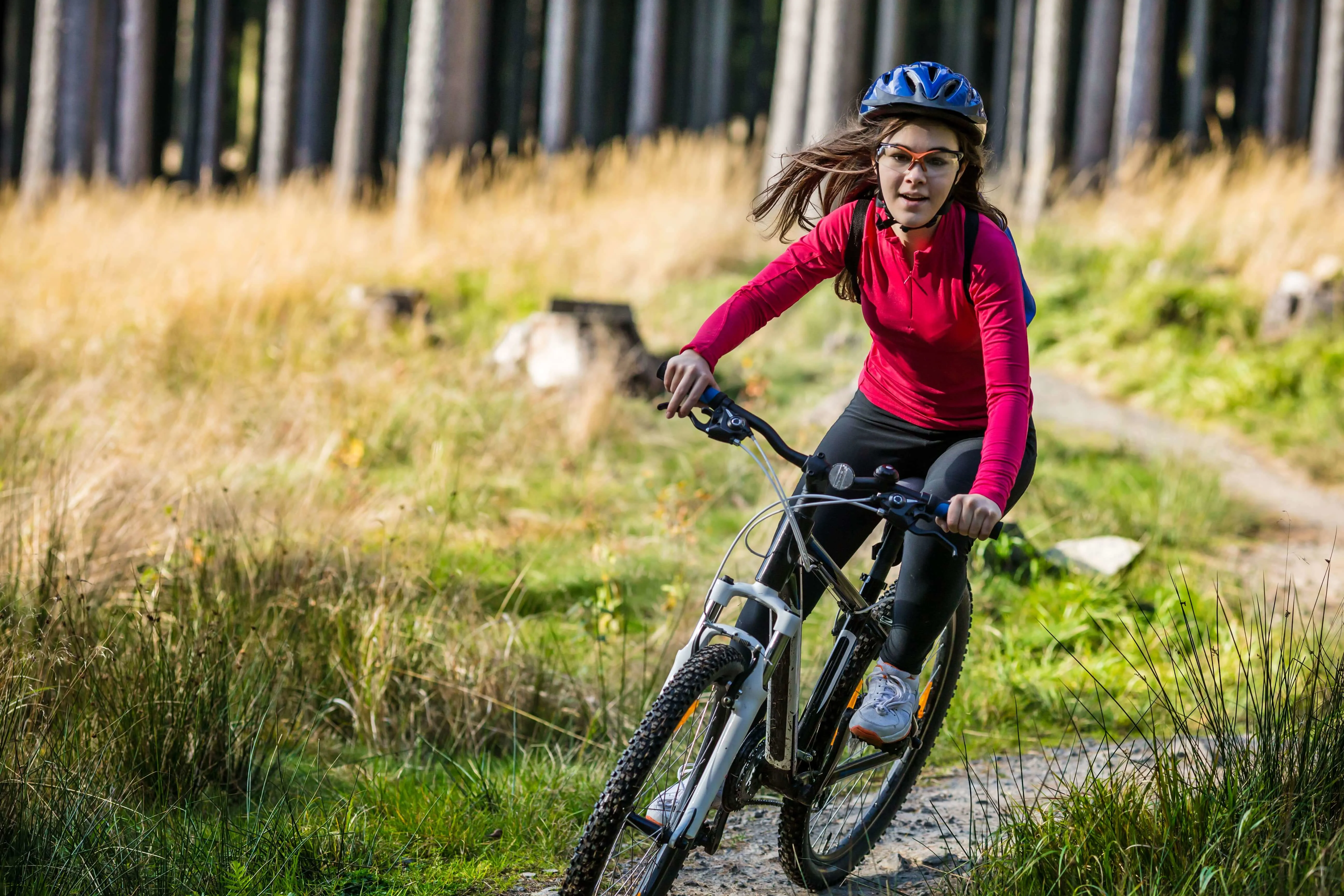 Girl riding a bicycle