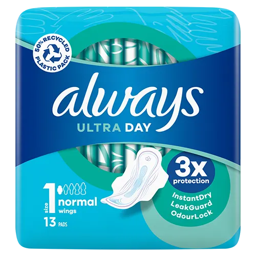 Always Ultra Normal (Size 1) Sanitary Pads With Wings