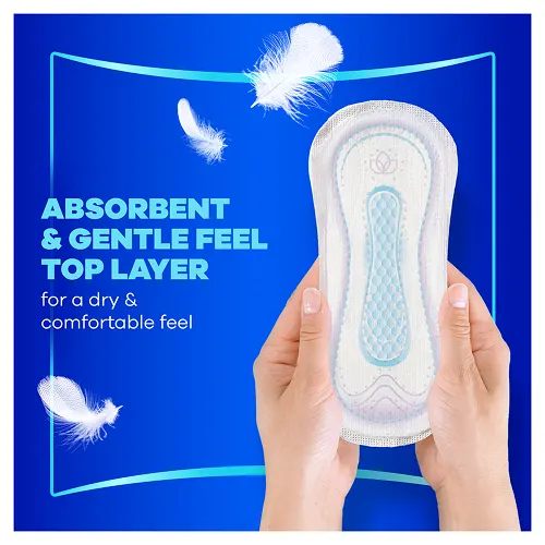 Absorbent and gentle-feel top layer in Always Ultra Day period pads