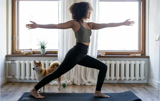 Woman exercising during menstruation