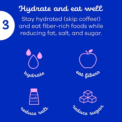 To avoid menstrual cramps remember to stay hydrate and eat well