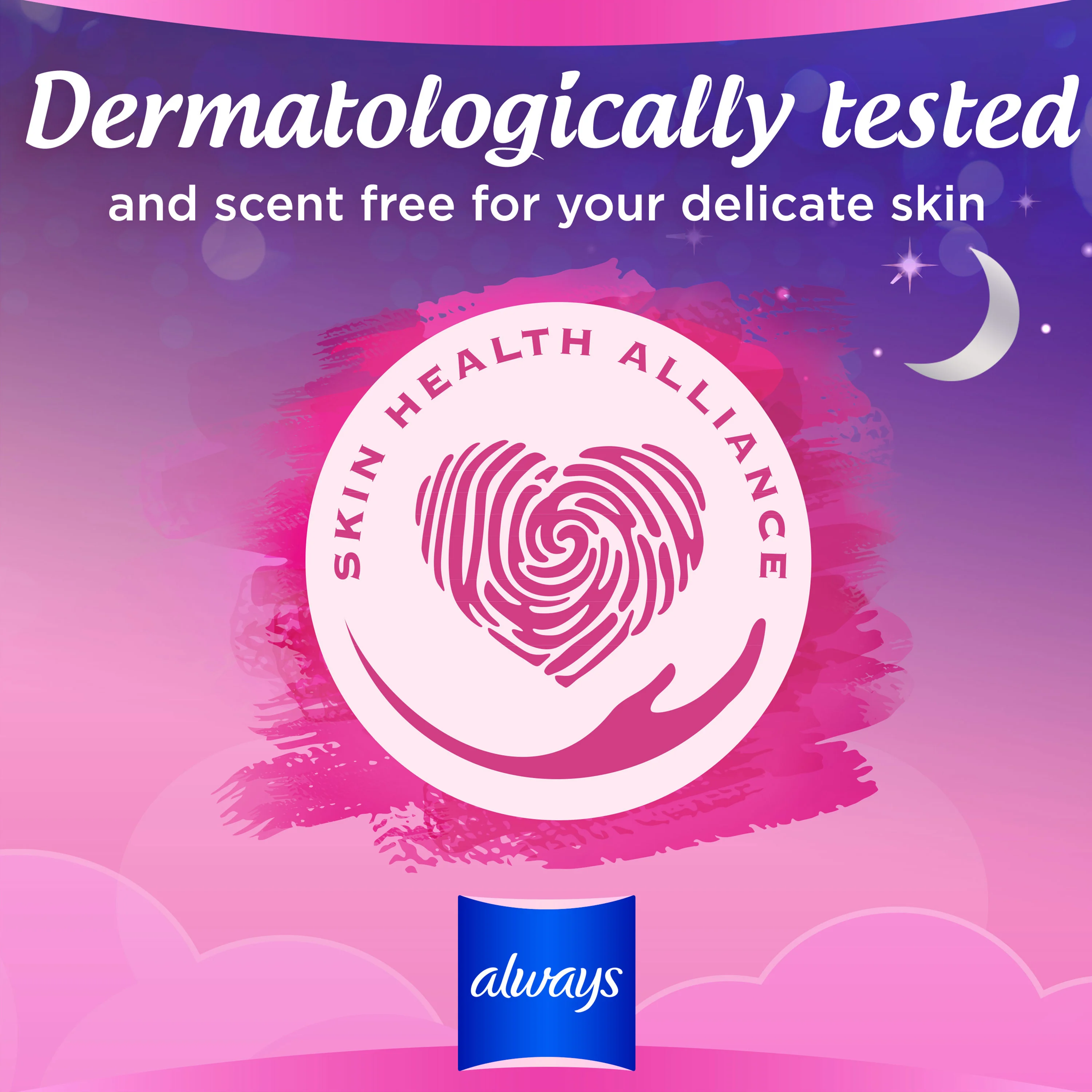 Always Sensitive sanitary pad dermatologically tested and scent free for your delicate skin