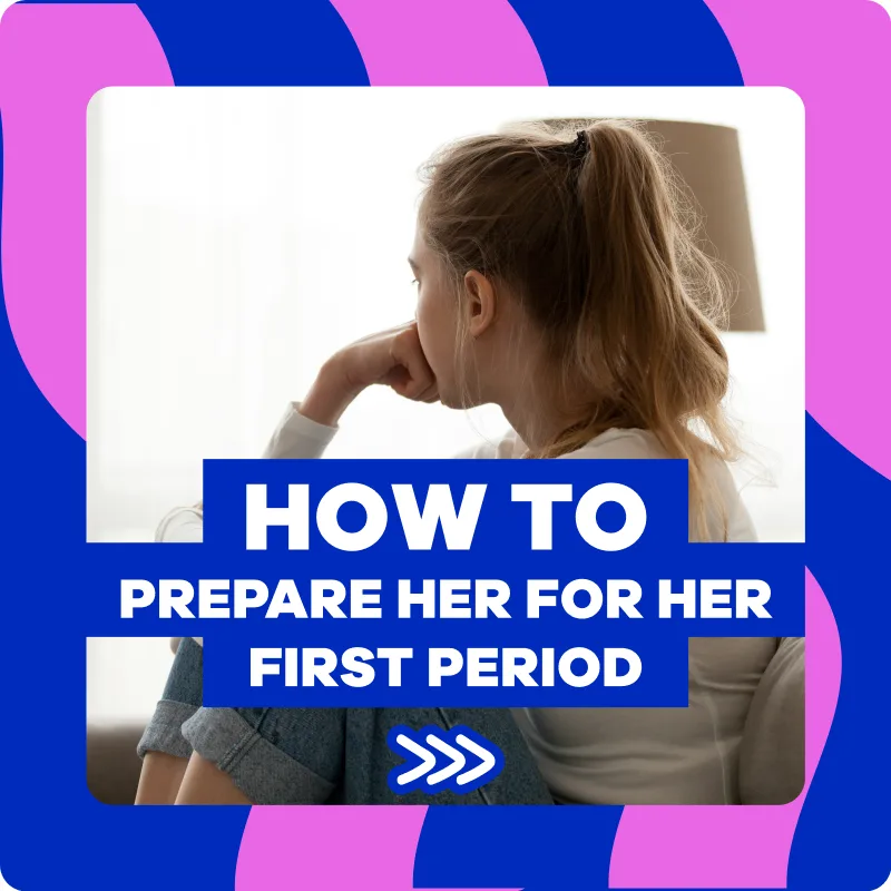 Pensive young woman reflecting on how to prepare for her first period