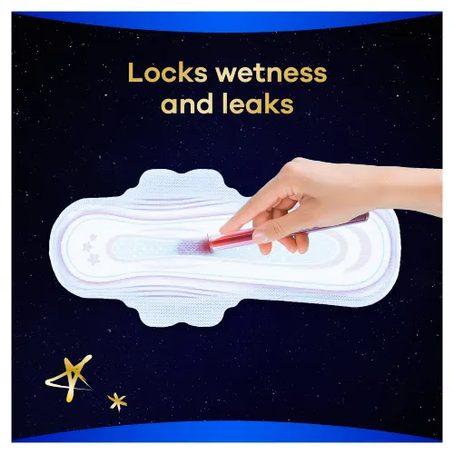 Always Ultra sanitary pad locks wetness and leaks