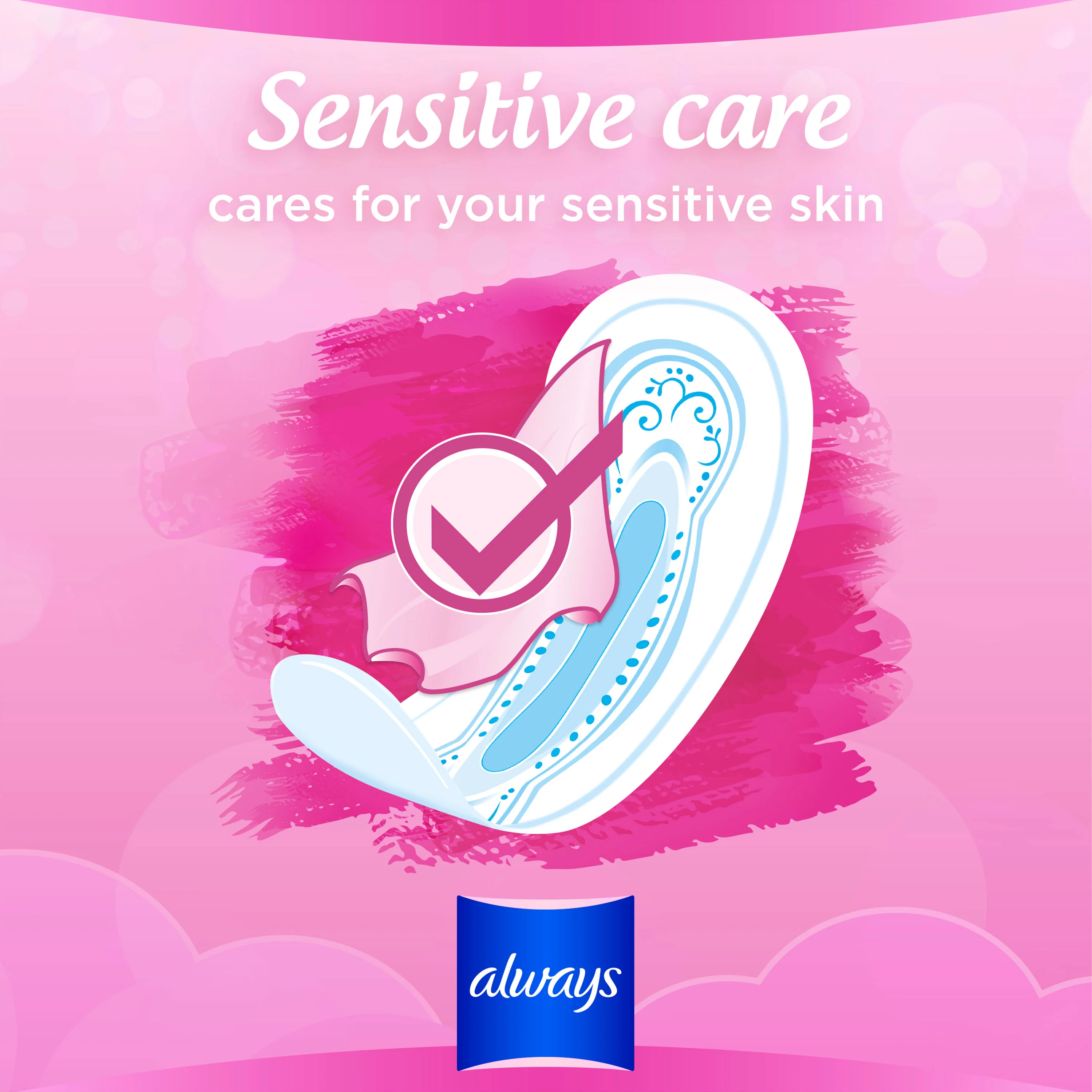 Always Sensitive sanitary Pad cares for your sensitive skin