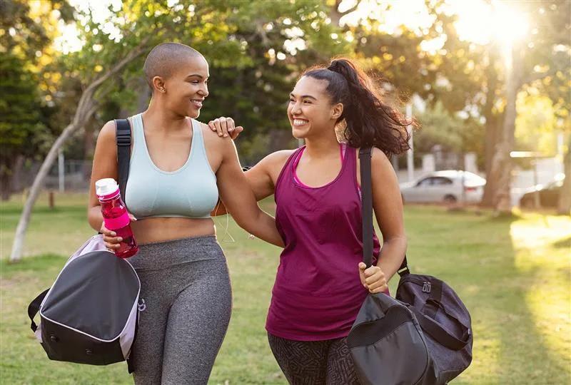 Two girls after workout