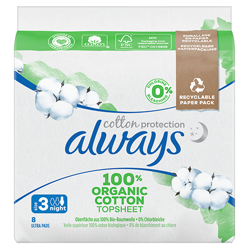 Always Organic Cotton Protection Ultra Normal Wings Sanitary