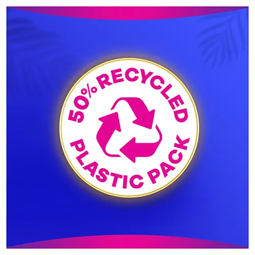 50% recycled Plastic pack