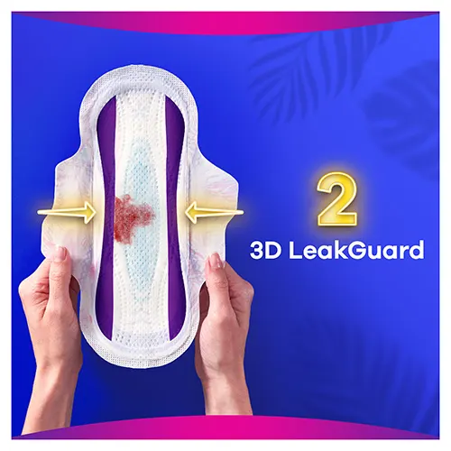 3D LeakGuard in Always Platinum sanitary pads to prevent side leakage
