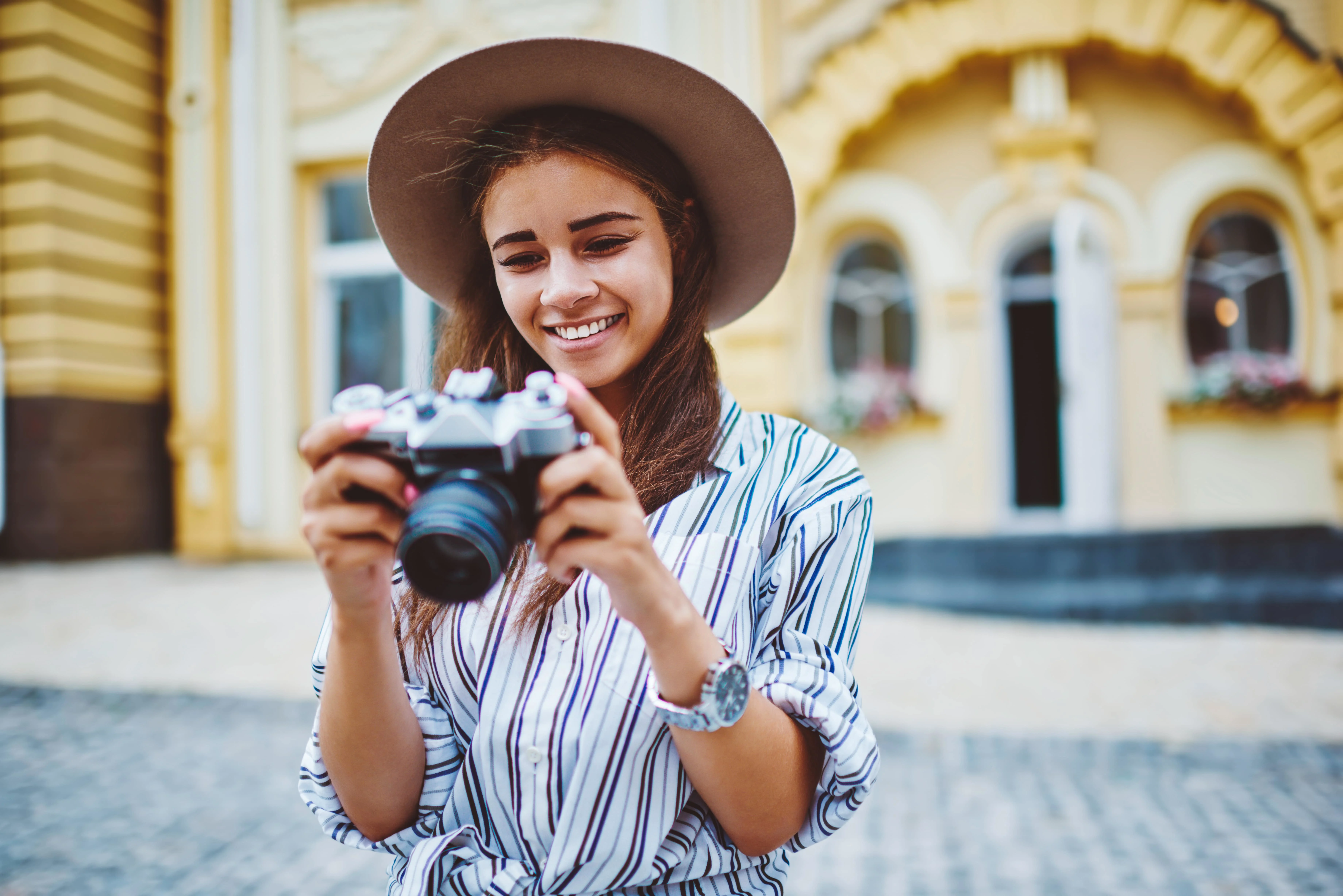 Girl holding a camera