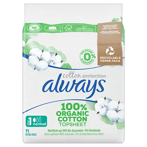 Always Cotton Protection Ultra Normal Organic Sanitary Pads