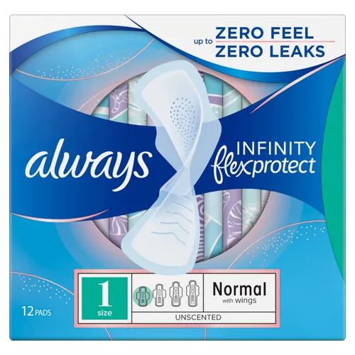 Always Infinity FlexProtect Normal (Size 1) period pads with wings