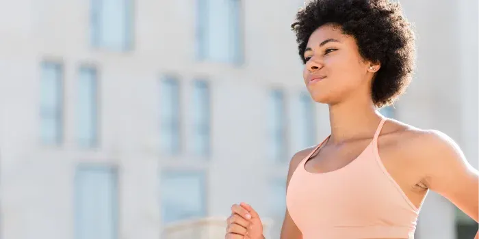 Portrait of a girl running