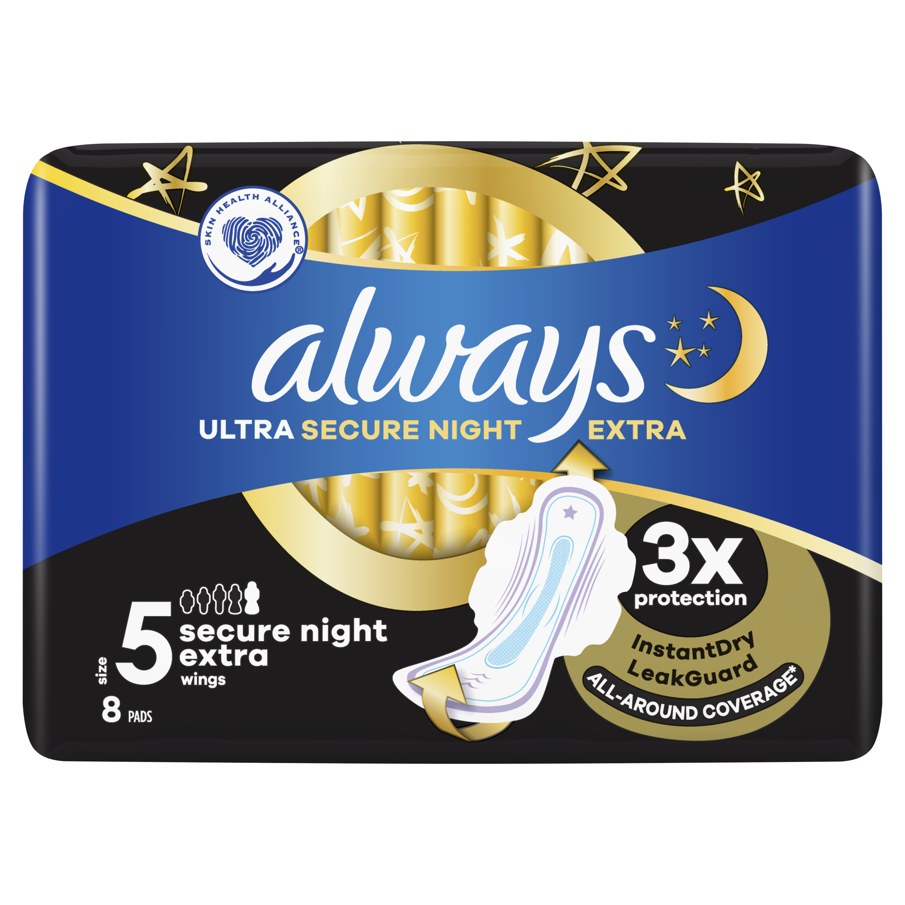 Always Ultra Secure Night Extra (Size 5) Pads With Wings | Always