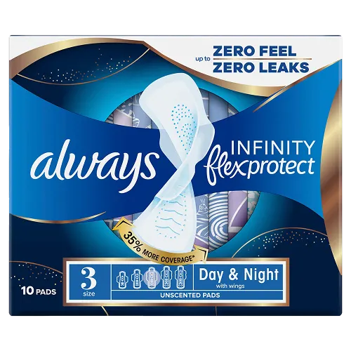 Always Infinity FlexProtect Night (Size 3) period pads with wings

