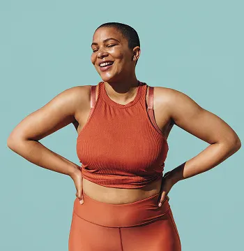 Woman with hands on her hips and message menstrual cycle