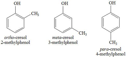 Structure of methylphenol