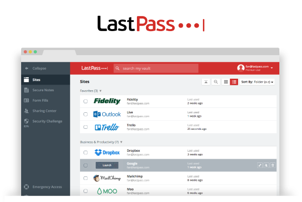 lastpass screen