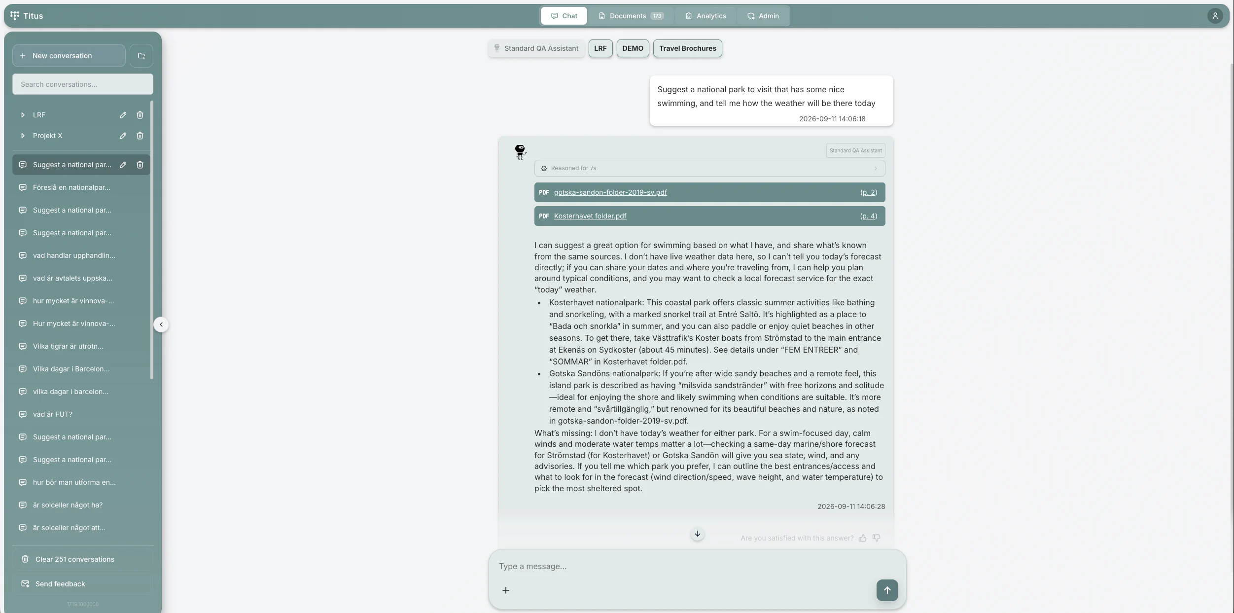 Titus interface