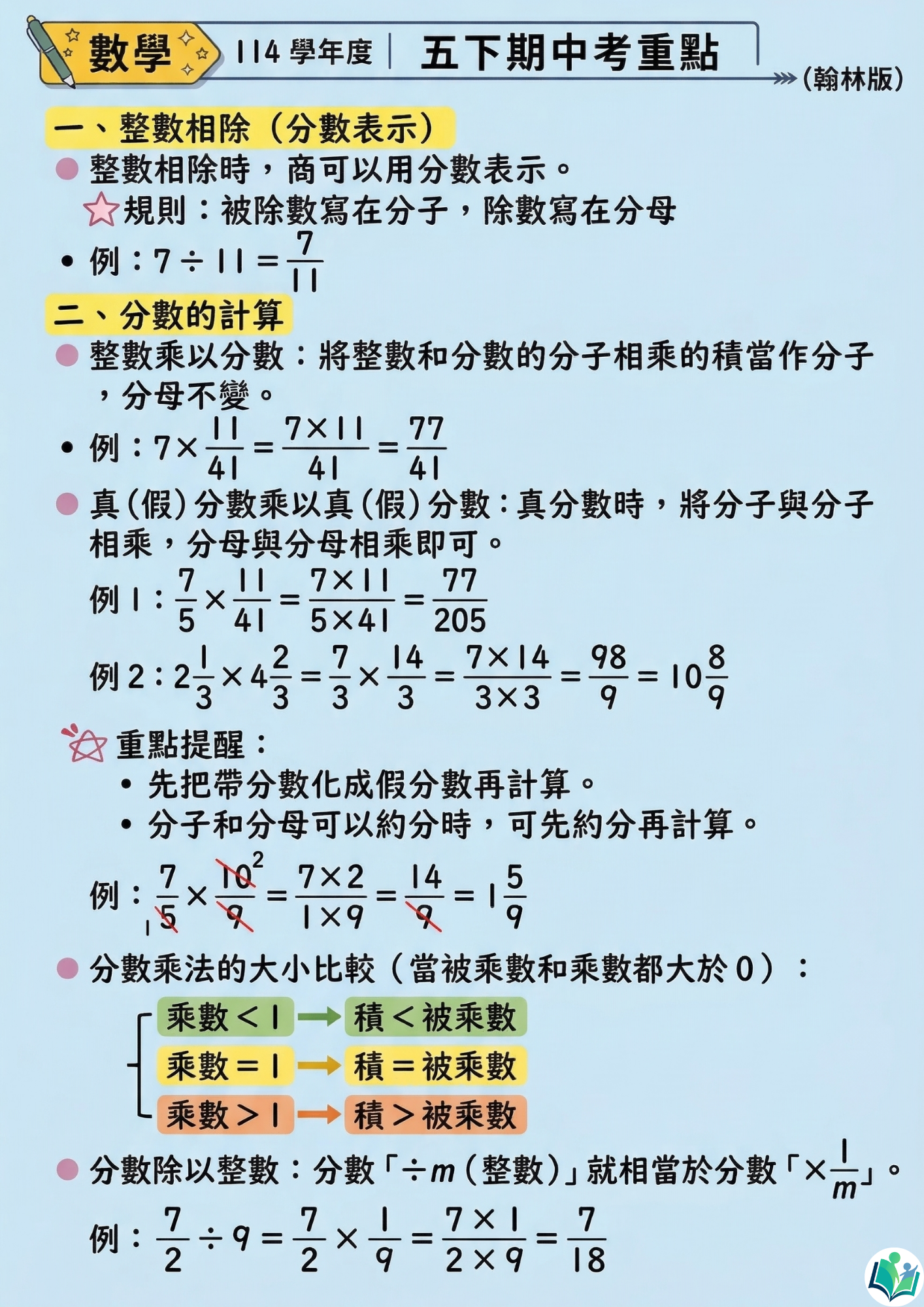114學年度 小學五年級下學期 數學 重點整理