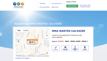 Capture d'écran du site agence MMA de Nantes