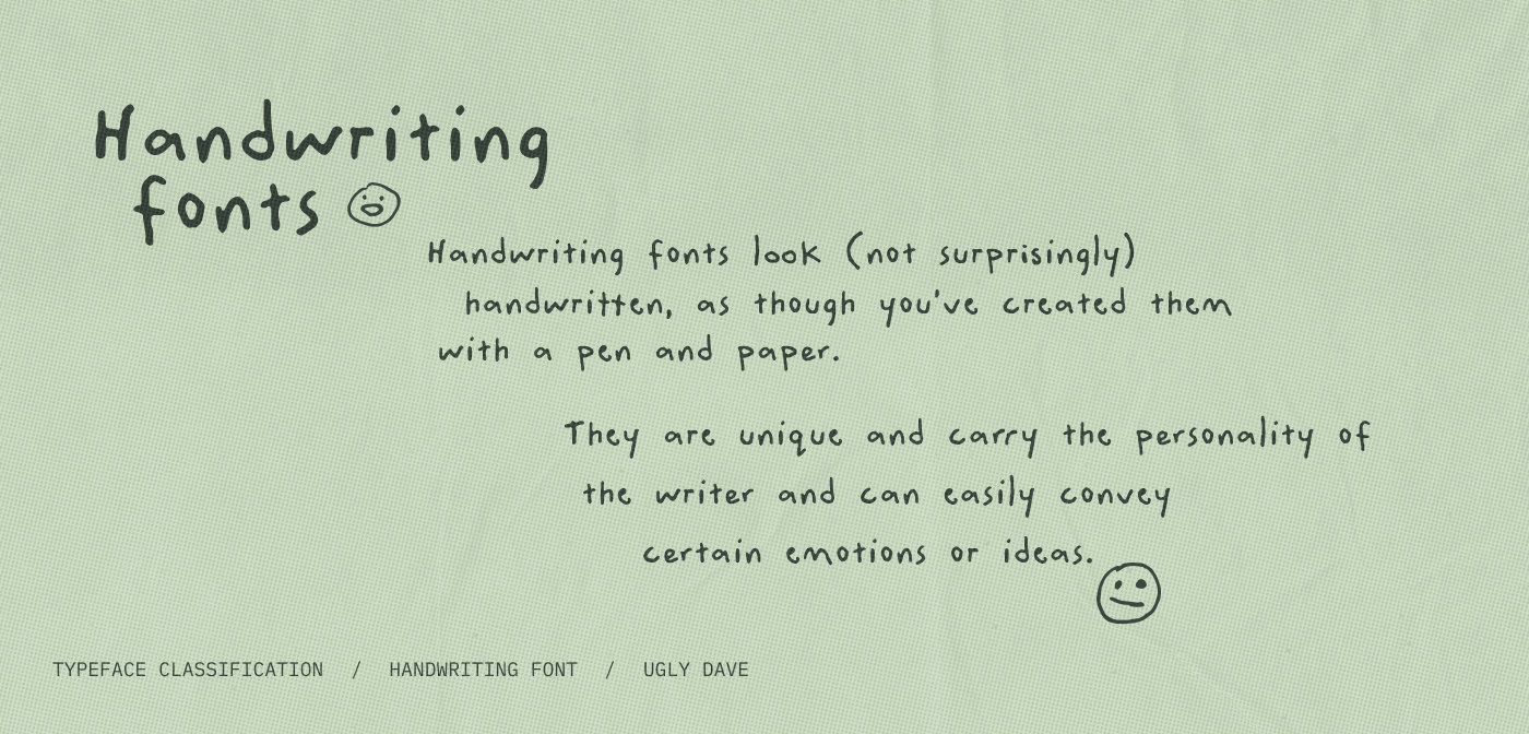 Types of fonts: Handwriting