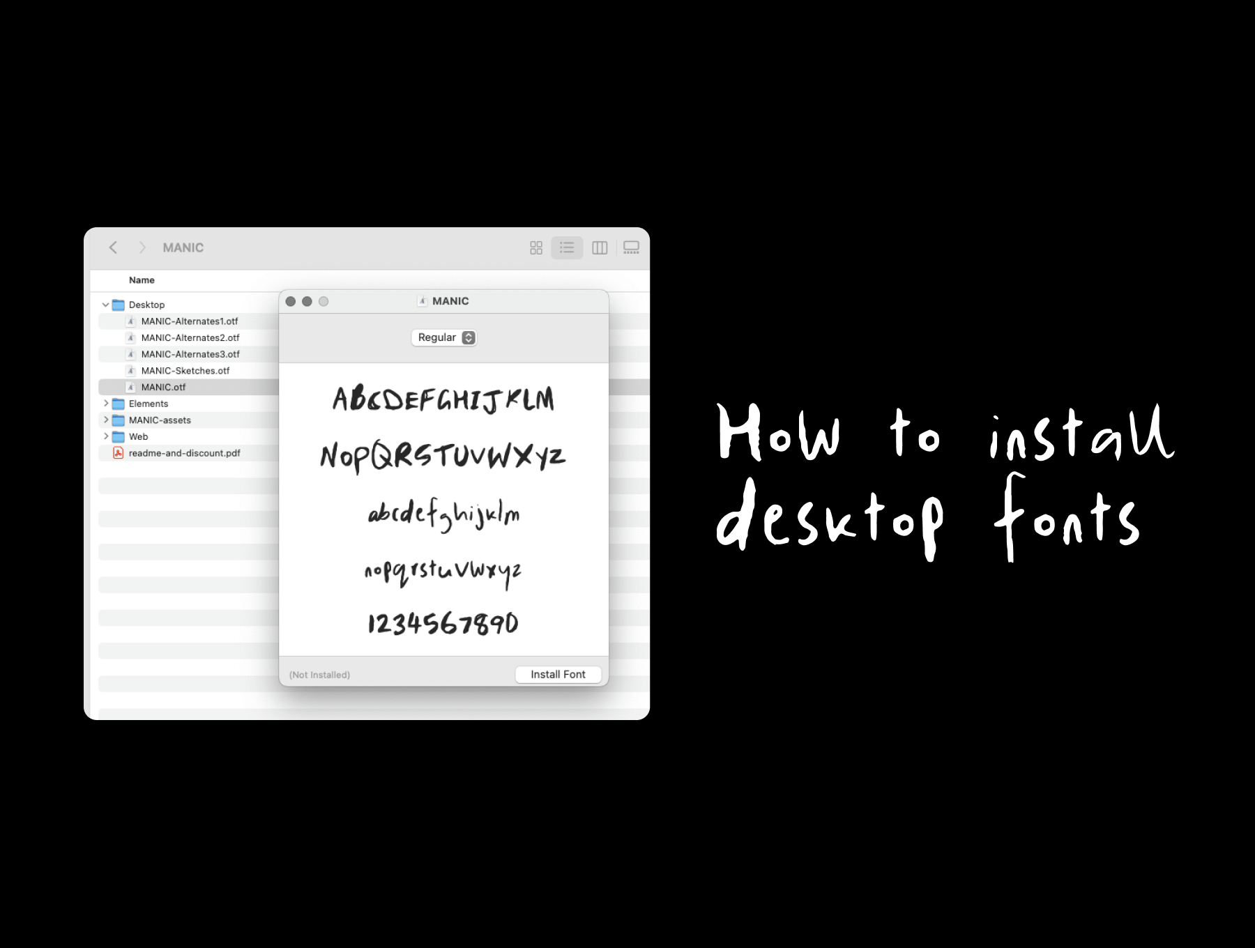 How to install Typeheist Desktop fonts