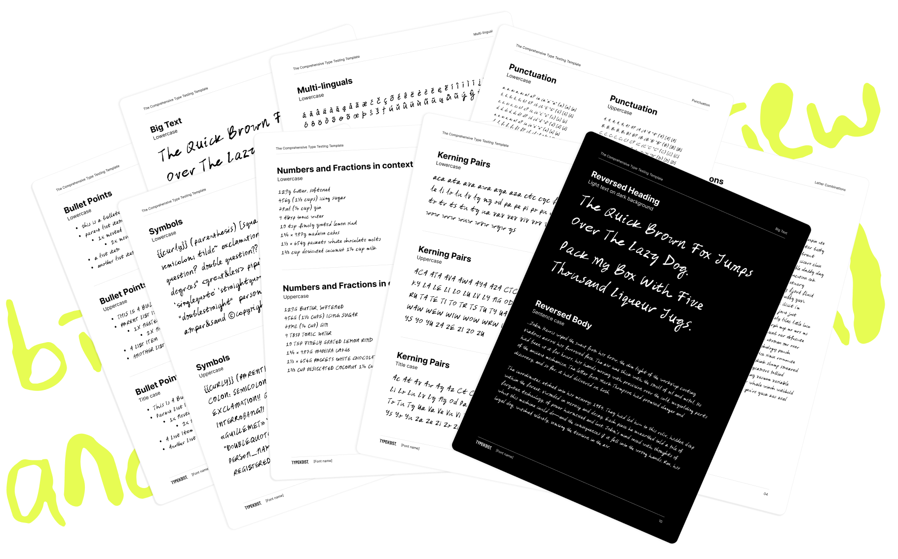 The Comprehensive Type Testing Template for Type Designers: Your 16 page go-to template for flawless font testing.