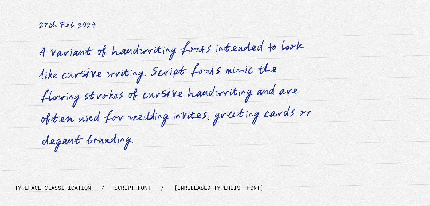 Types of fonts: Script and cursive
