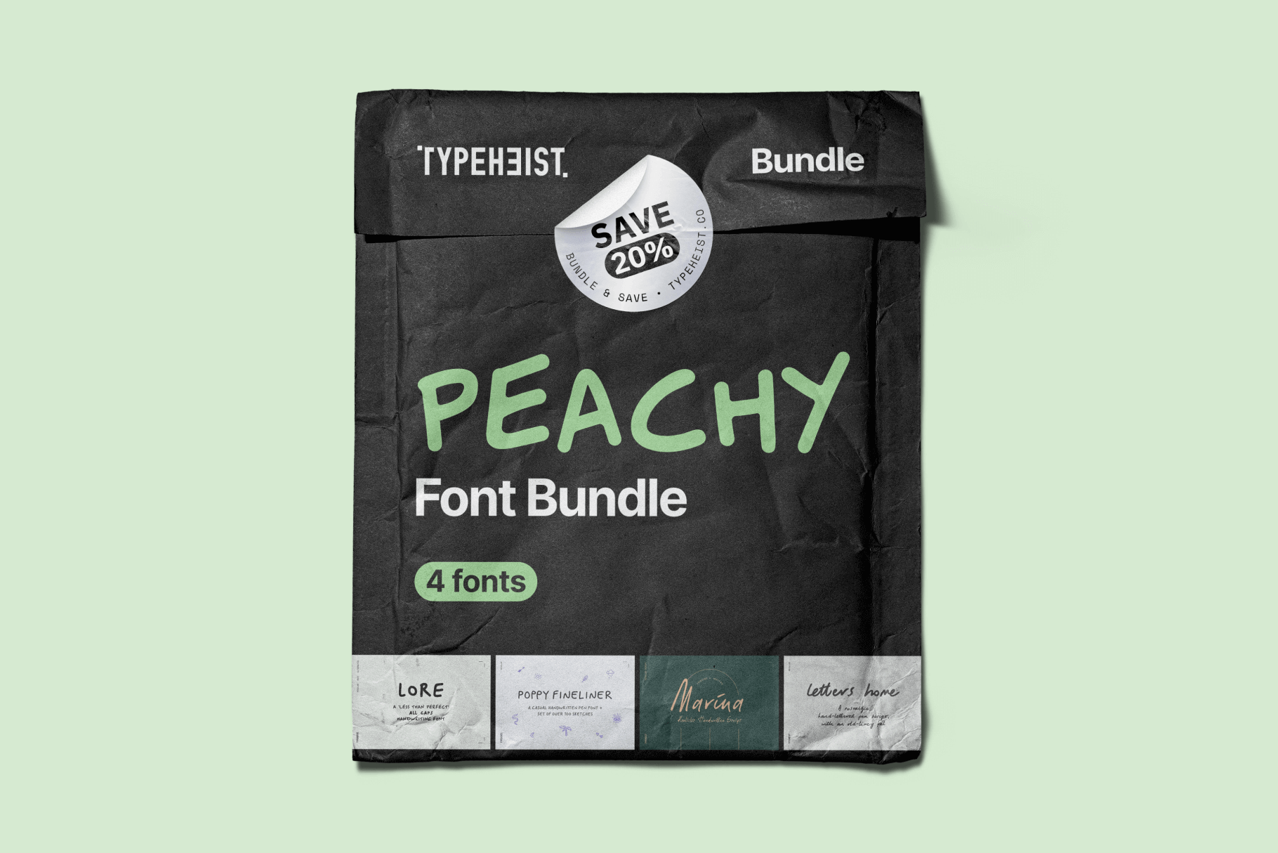 Peachy Font Bundle: 4 cute and casual handwriting fonts, in a bundle!